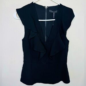 BCBG maxazria black ruffled peplum
